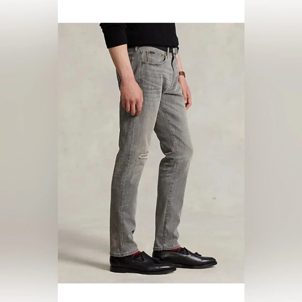 Polo Ralph Lauren Men’s The Sullivan Grey Rope Dyed Slim Jeans Size 35 NWT